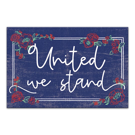 United We Stand Script Canvas Wall Art